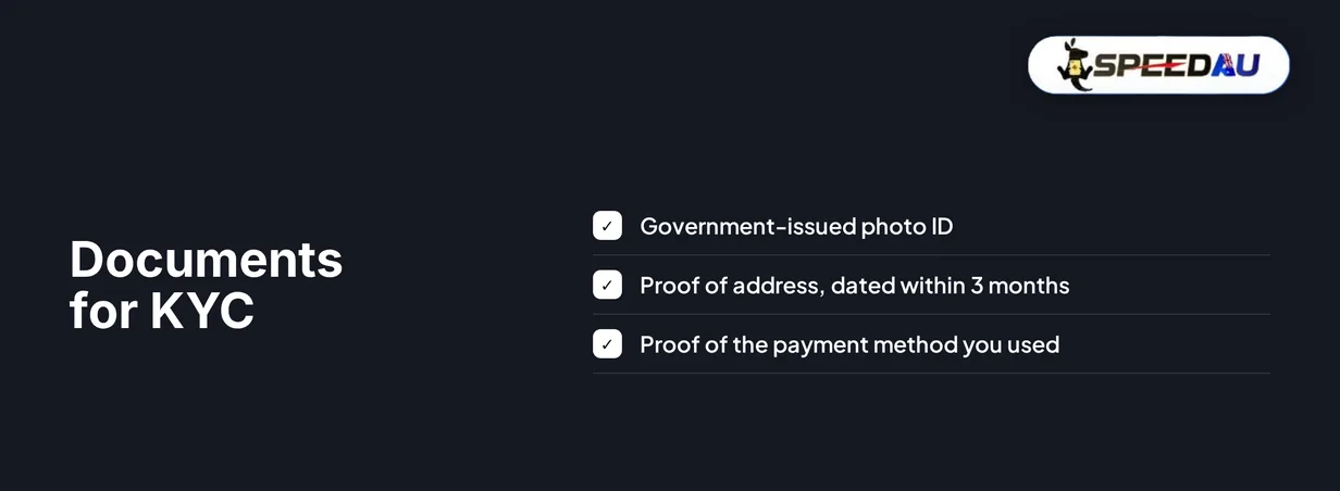 SpeedAU Casino verification documents