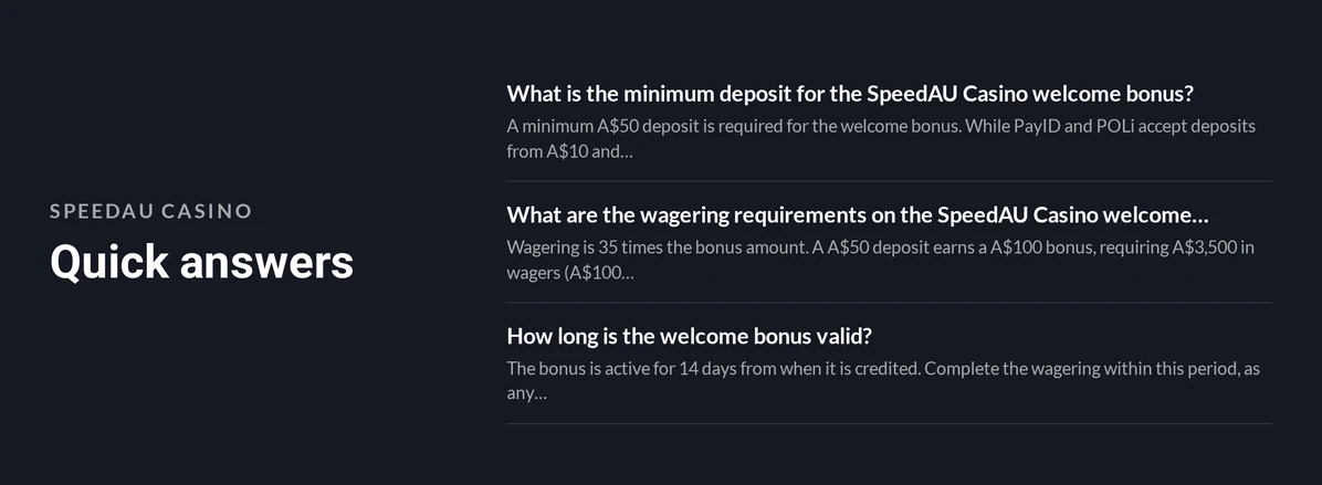Settle deposit wagering questions.